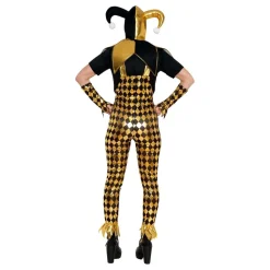 Mörk Harlequin Dam Maskeraddräkt