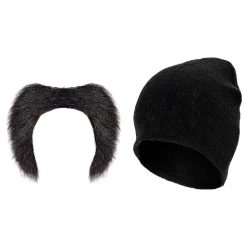 Mössa & Mustasch Svart Maskeradkit
