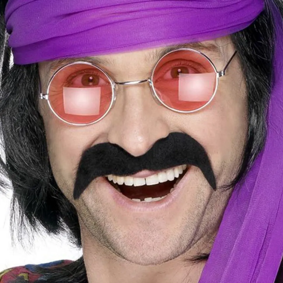 Mustasch Hippie Svart
