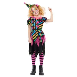 Neon Clown Klänning Barn Maskeraddräkt