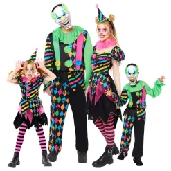 Neon Clown Klänning Maskeraddräkt
