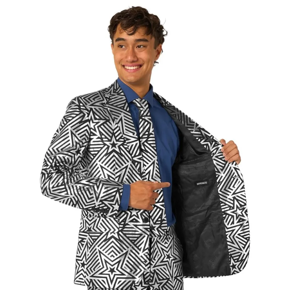 OppoSuits Silver Geo Star Kostym