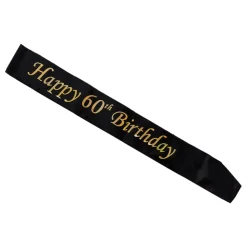 Ordensband Happy 60th Birthday Svart/Guld