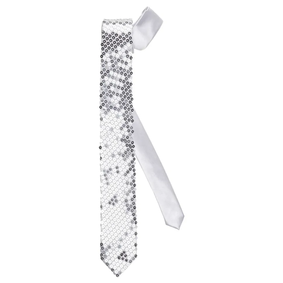 Paljettslips Silver