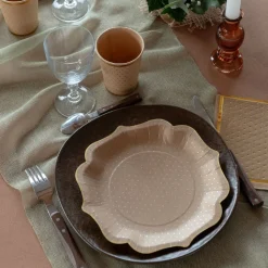 Pappersassietter Prickiga Brun/Guld