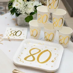 Pappersmuggar 80 Guld/Vit
