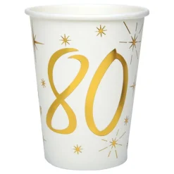 Pappersmuggar 80 Guld/Vit