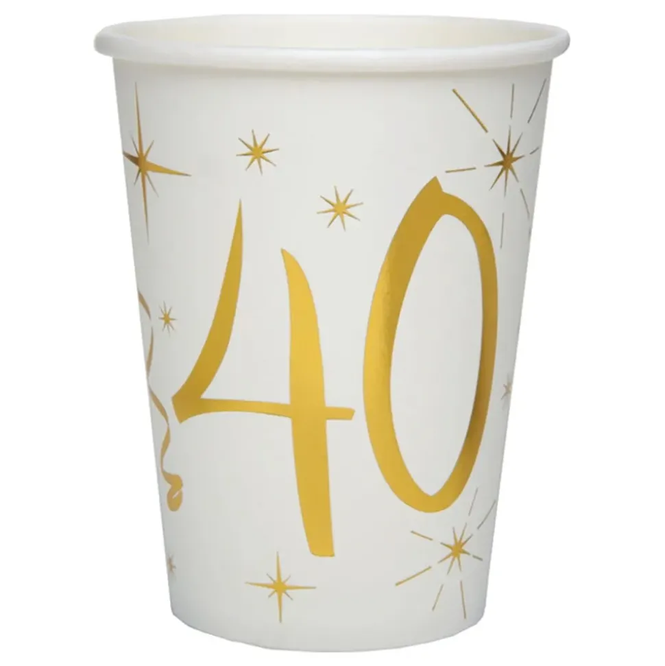Pappersmuggar 40 Guld/Vit
