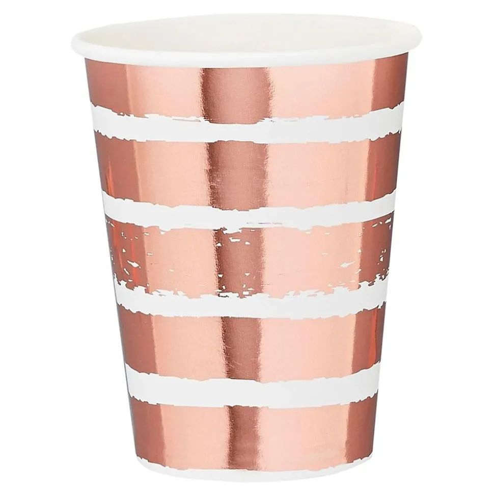Pappersmuggar Randiga Roséguld Metallic