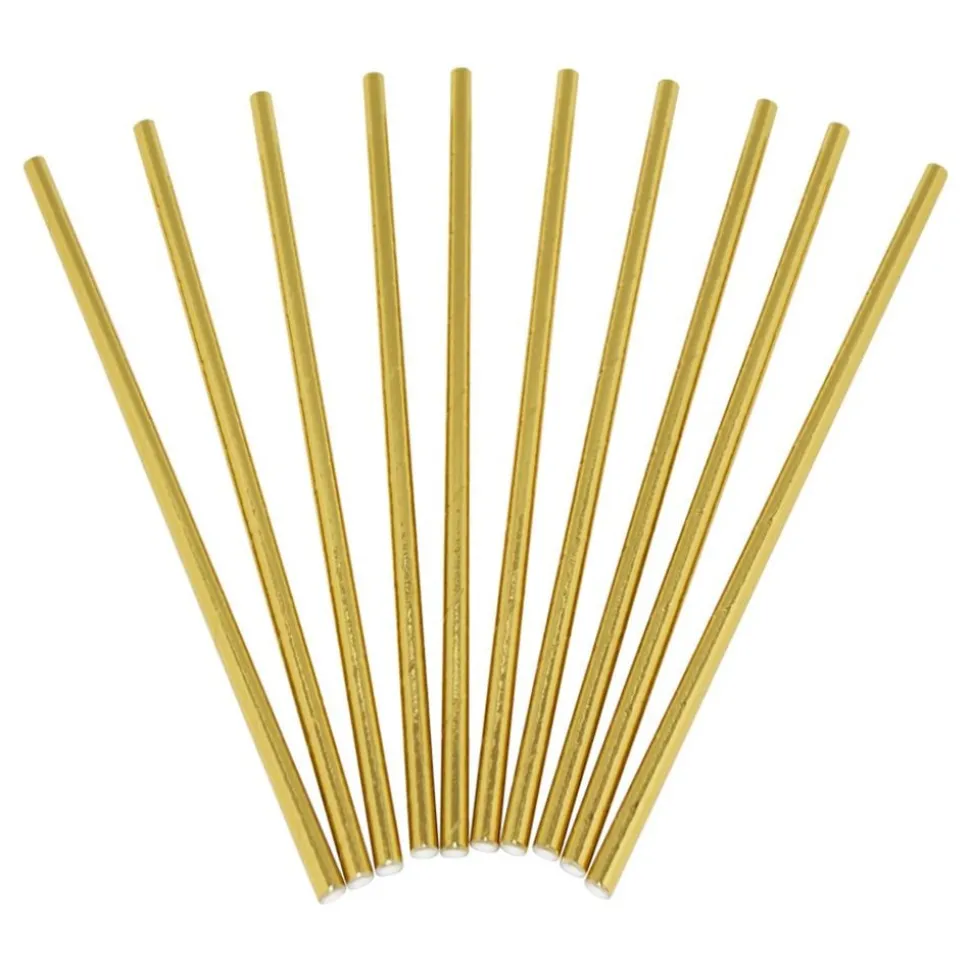 Papperssugrör Guld Metallic