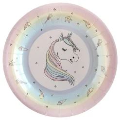 Papperstallrikar Unicorn Pastell