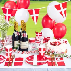 Papperstallrikar Danska Flaggan