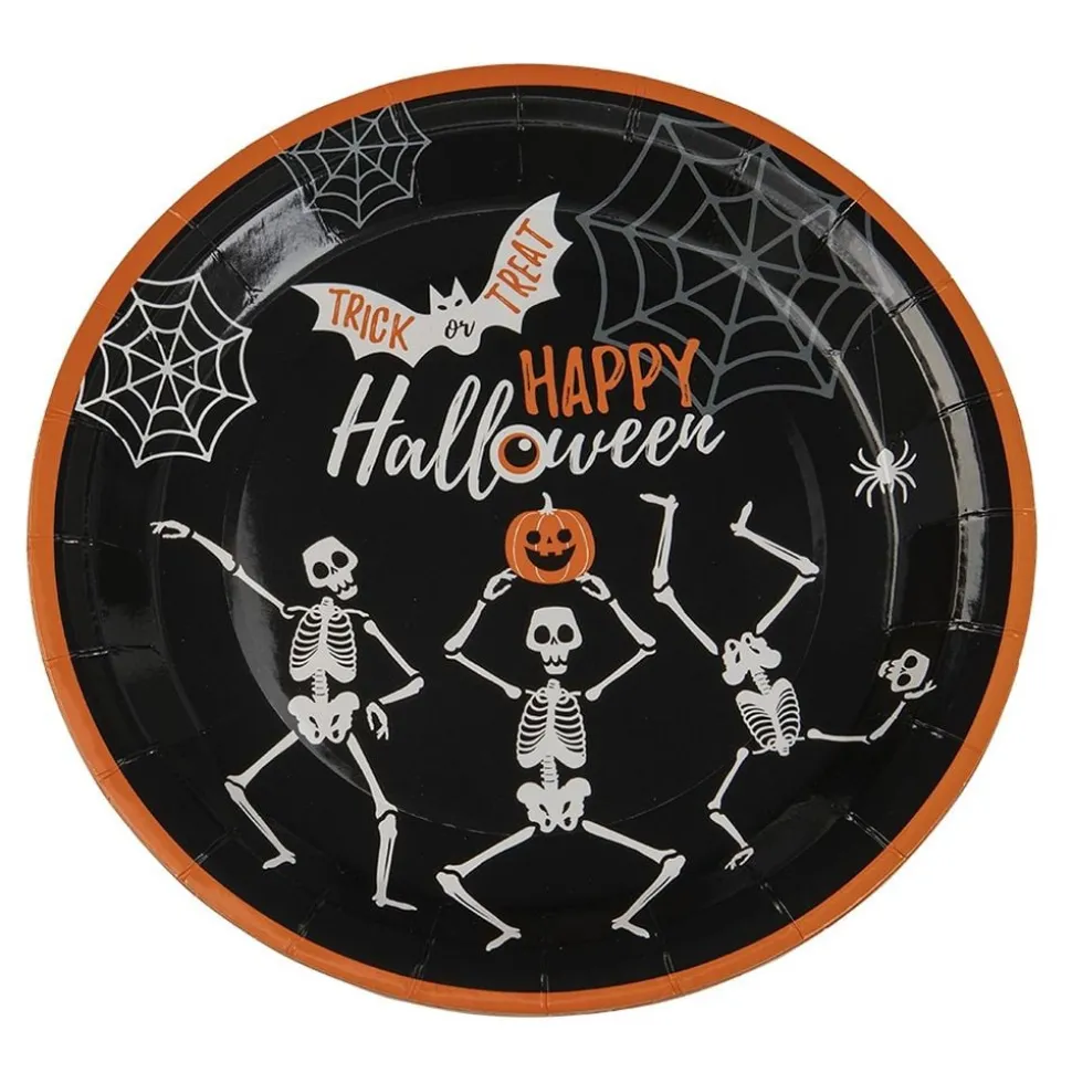 Papperstallrikar Halloween Skelett