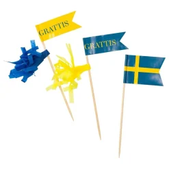 Partypicks Grattis Svenska Flaggan