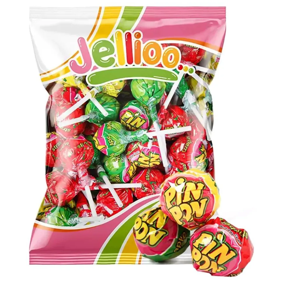 Pin Pon Lollipop Gum Sour Mix Storpack