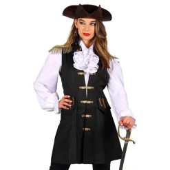 Piratväst Svart Dam Deluxe
