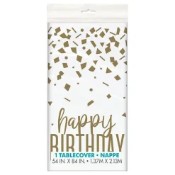 Plastduk Happy Birthday Guld
