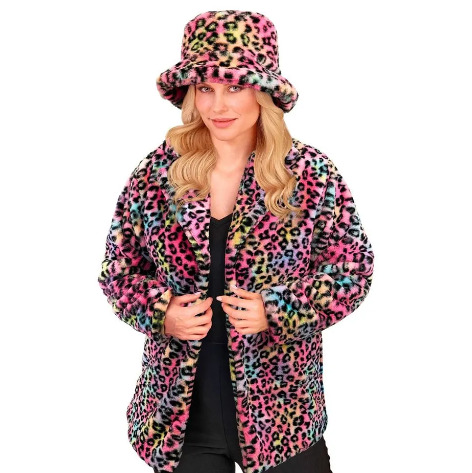 Pälsjacka Leopard Rosa