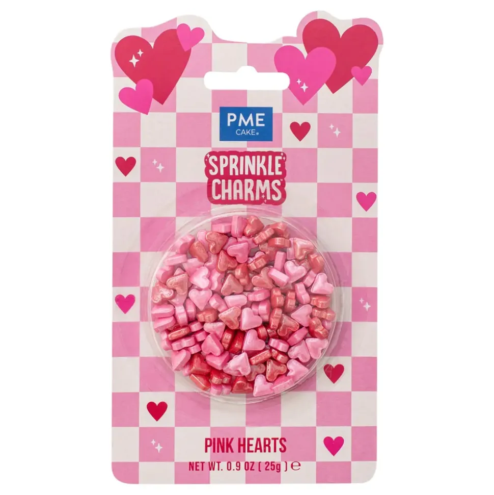 PME Rosa Hjärtan Sprinkle Charms