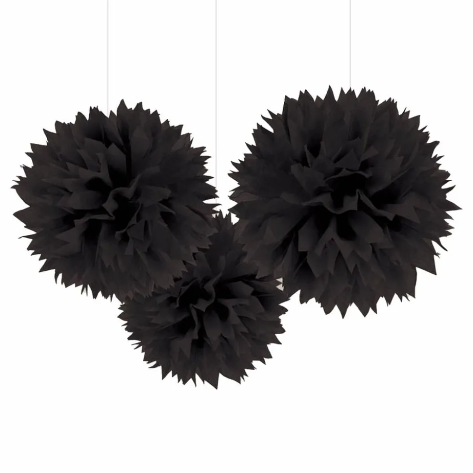 Pom-Poms Svarta Takdekoration