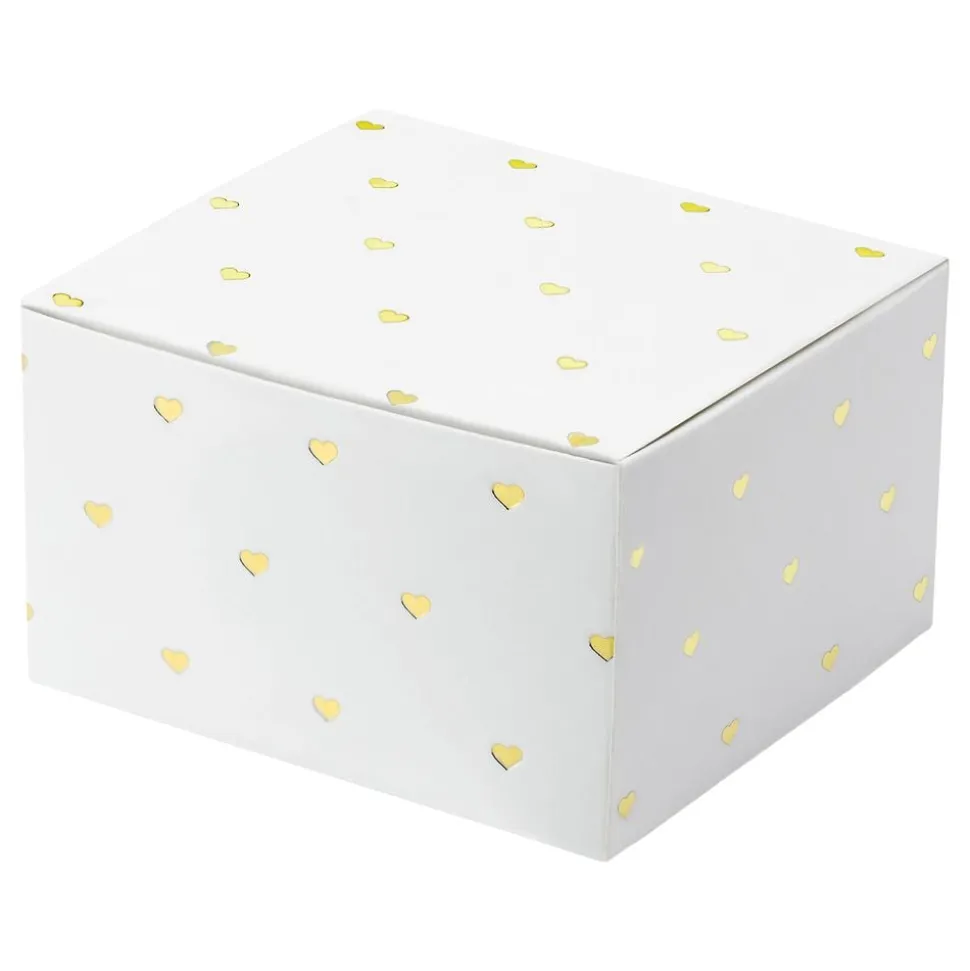 Presentboxar med Hjärtan Vit