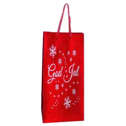 Presentpåse Röd/Glitter God Jul