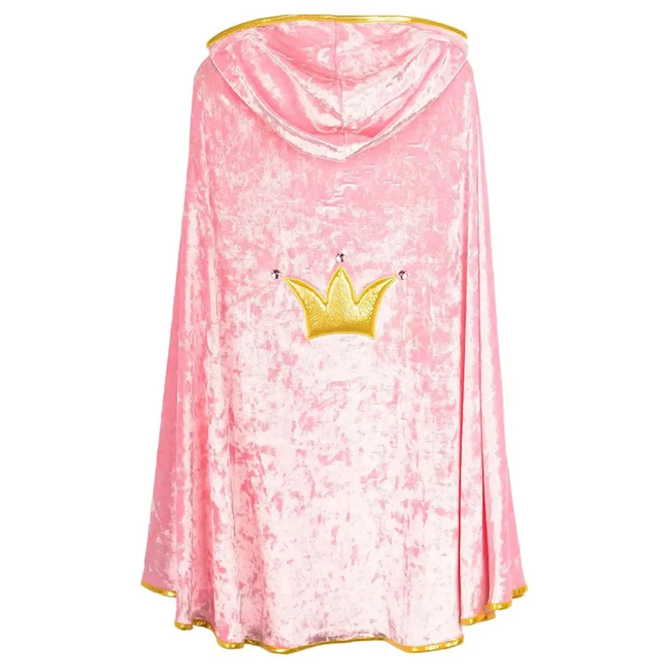 Prinsesscape Rosa Sammet med Huva för Barn