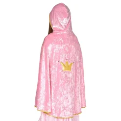 Prinsesscape Rosa Sammet med Huva för Barn