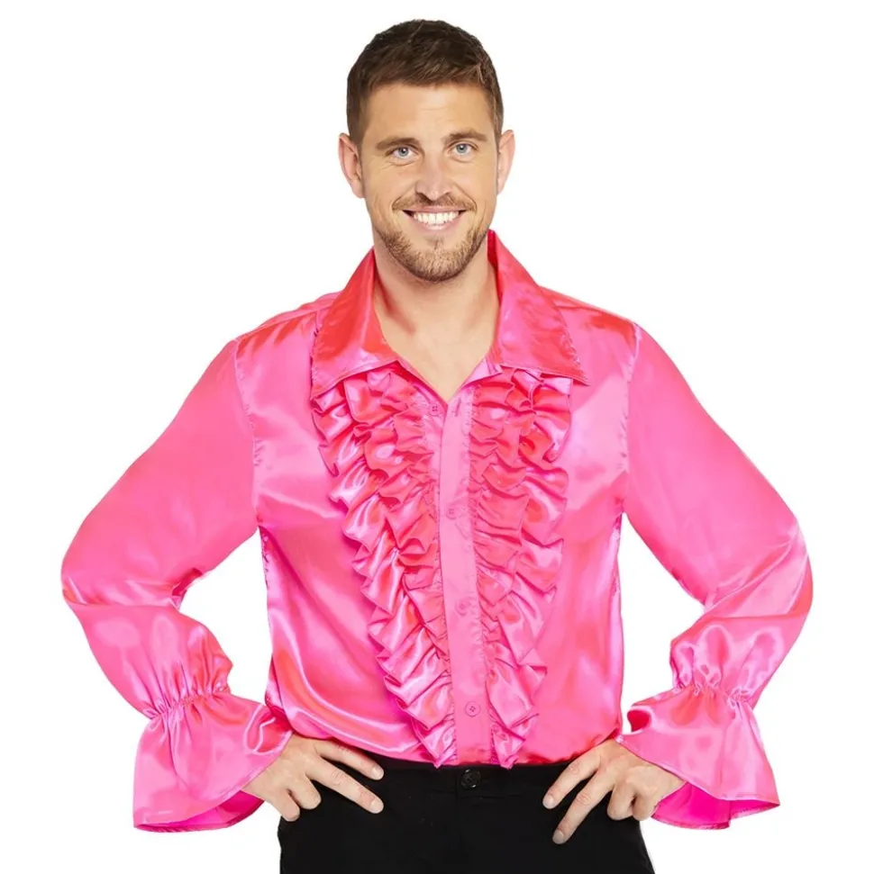 Satinskjorta Rosa