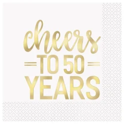 Servetter Cheers to 50 Years Guld
