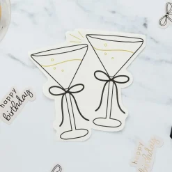 Servetter Cocktailglas Cremevit Rosett