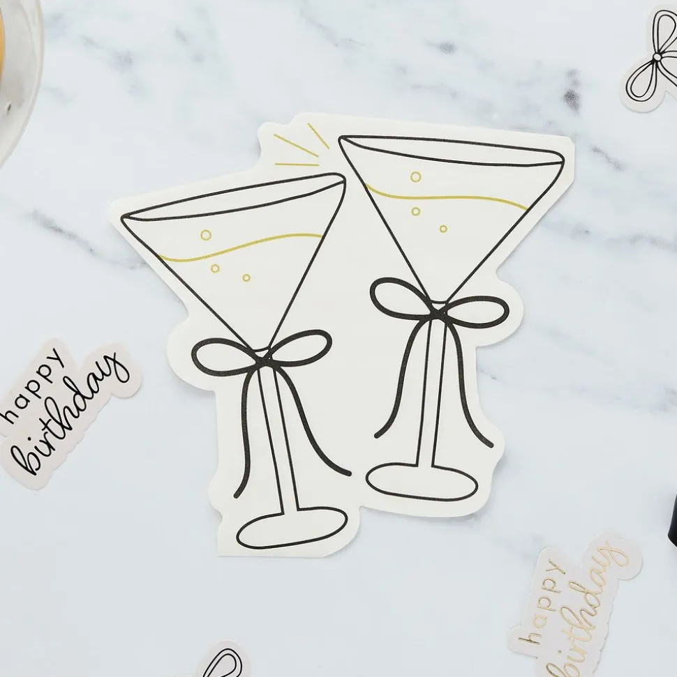 Servetter Cocktailglas Cremevit Rosett