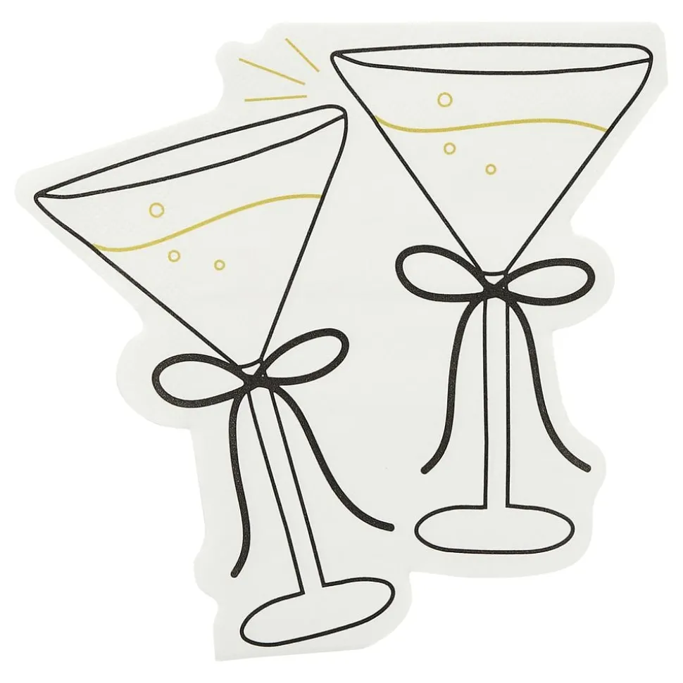 Servetter Cocktailglas Cremevit Rosett