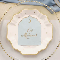 Servetter Eid Mubarak Ljusblå