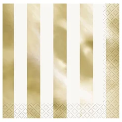 Servetter Guld Metallic Randiga