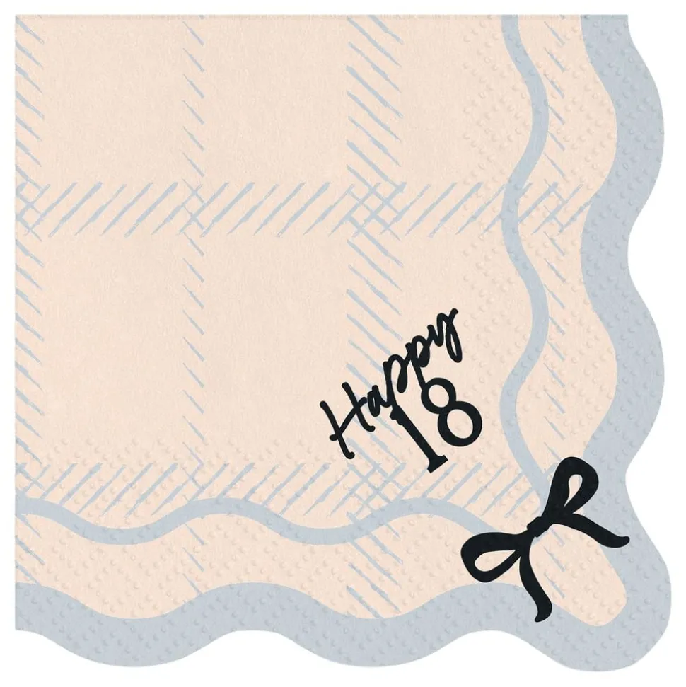 Servetter Happy 18 Rosett