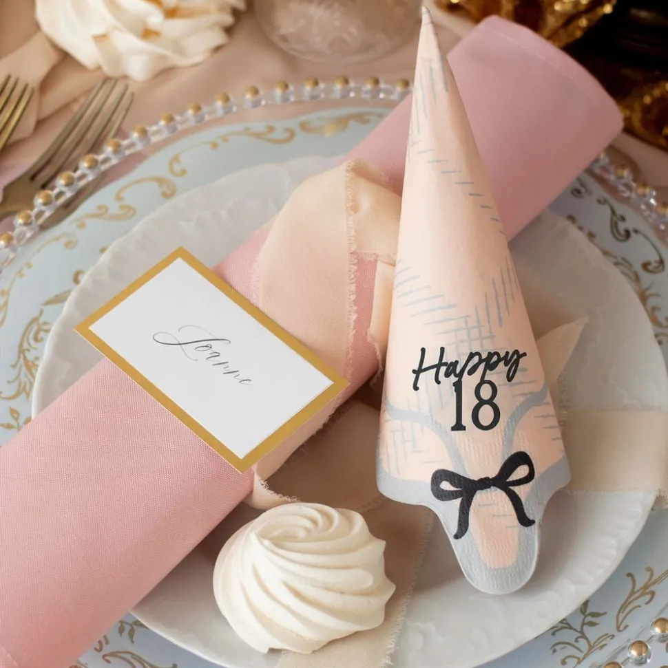 Servetter Happy 18 Rosett