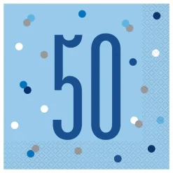 Servetter 50 Ljusblå Prickig