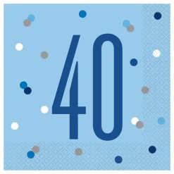 Servetter 40 Ljusblå Prickig