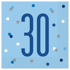 Servetter 30 Ljusblå Prickig