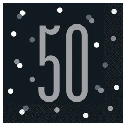 Servetter 50 Svart Prickig