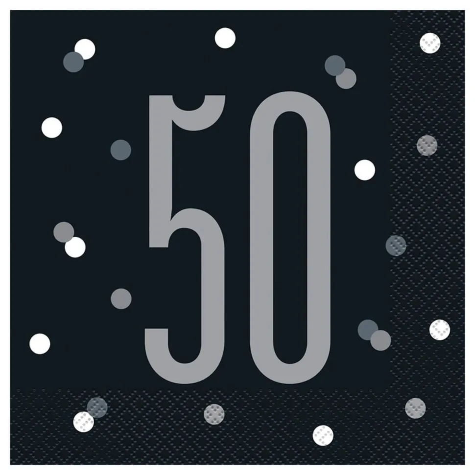Servetter 50 Svart Prickig