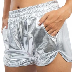 Shorts Metallic Silver