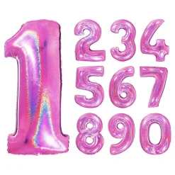 Sifferballong Glitter Rosa
