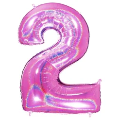 Sifferballong Glitter Rosa