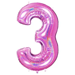 Sifferballong Glitter Rosa