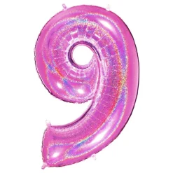 Sifferballong Glitter Rosa