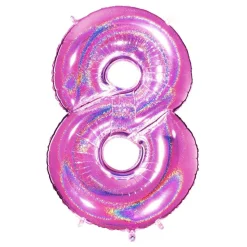 Sifferballong Glitter Rosa