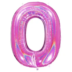 Sifferballong Glitter Rosa