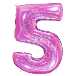Sifferballong Glitter Rosa